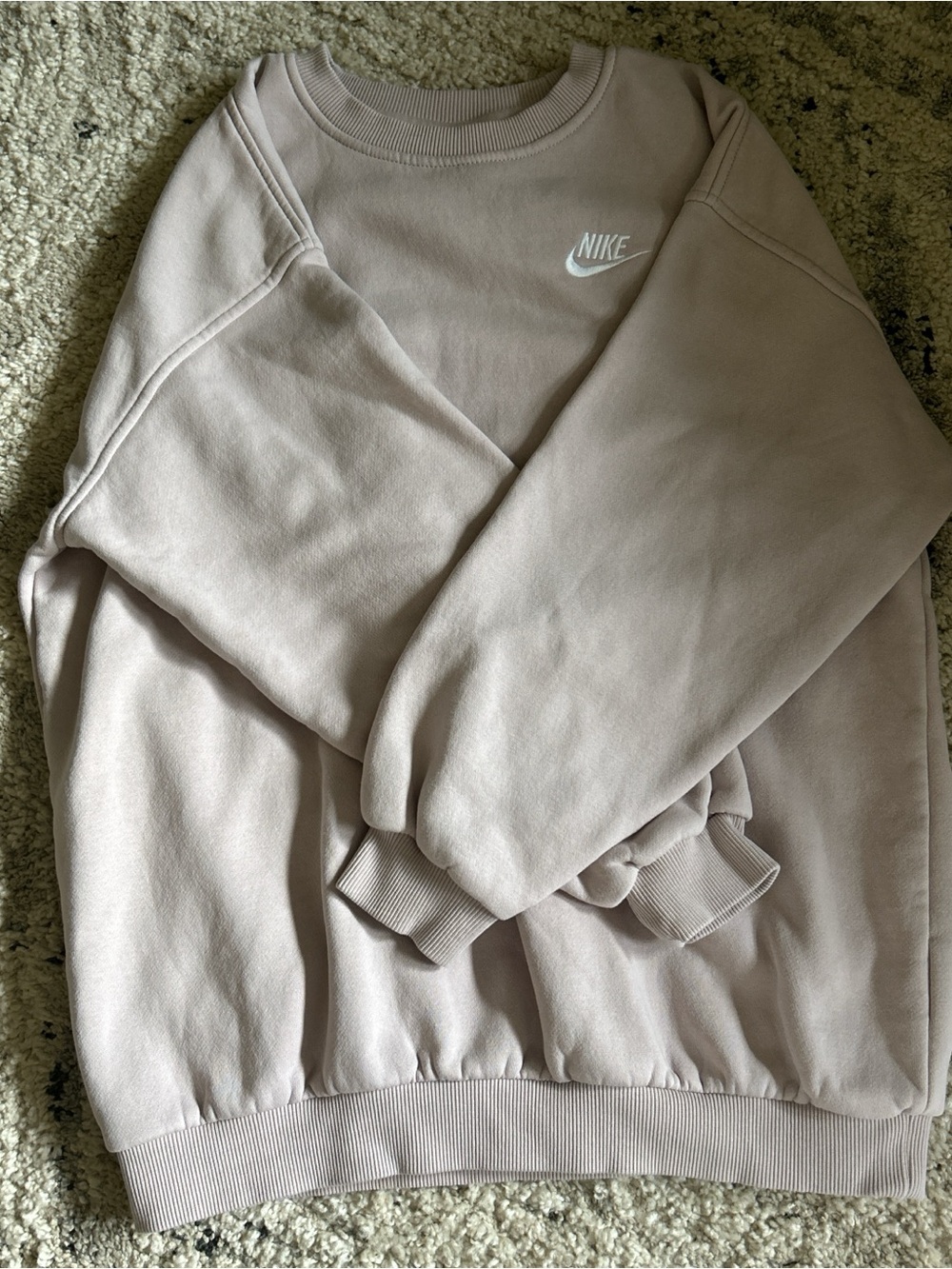 Nike Pale Pink Crewneck Sweatshirt with Black Logo